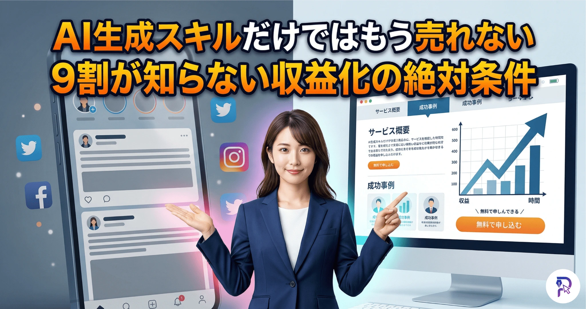 AI副業で作れるのに売れない根本原因とランディングページという最適解を解説。LP有無でCVRに大きな差が生まれる構造を示す記事サムネイル